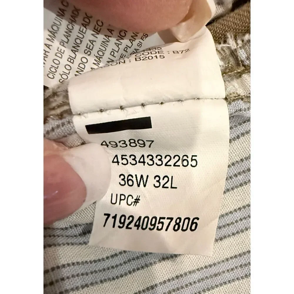 IZOD Saltwater Flat Front Chino Pant Khaki Slim Fit 36X32